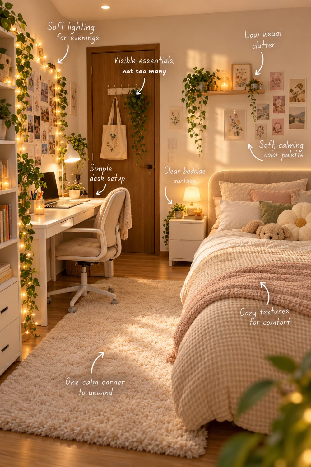 An ADHD-friendly bedroom can feel cozy and personal while reducing visual clutter and everyday distractions.